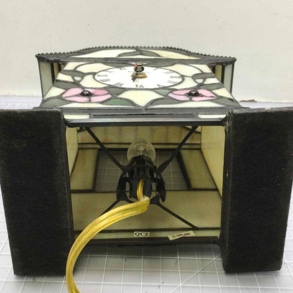 authentic Dale Tiffany Table Lamp Clock - Picture 5 of 6